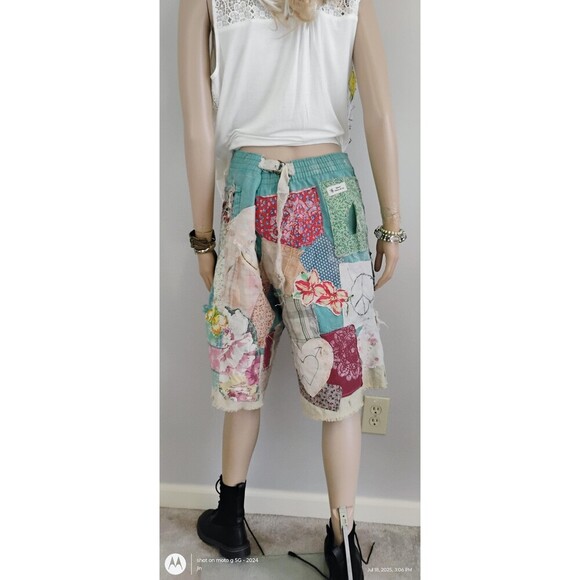 Custom Shorts OOAK Patched Appliques Faded tea dyed Oversized Grungy Miner - Picture 7 of 10